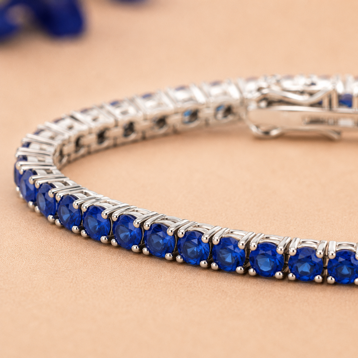 Flovrez Sapphire Tennis Bracelet