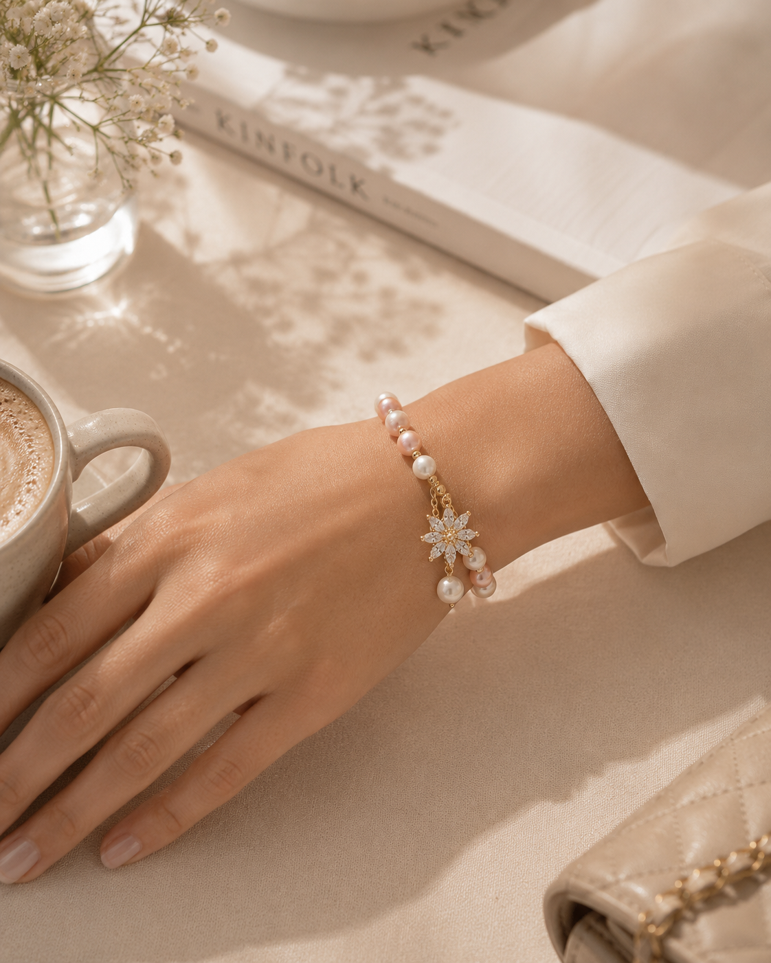 Flovrez Pearl Daisy Bracelet