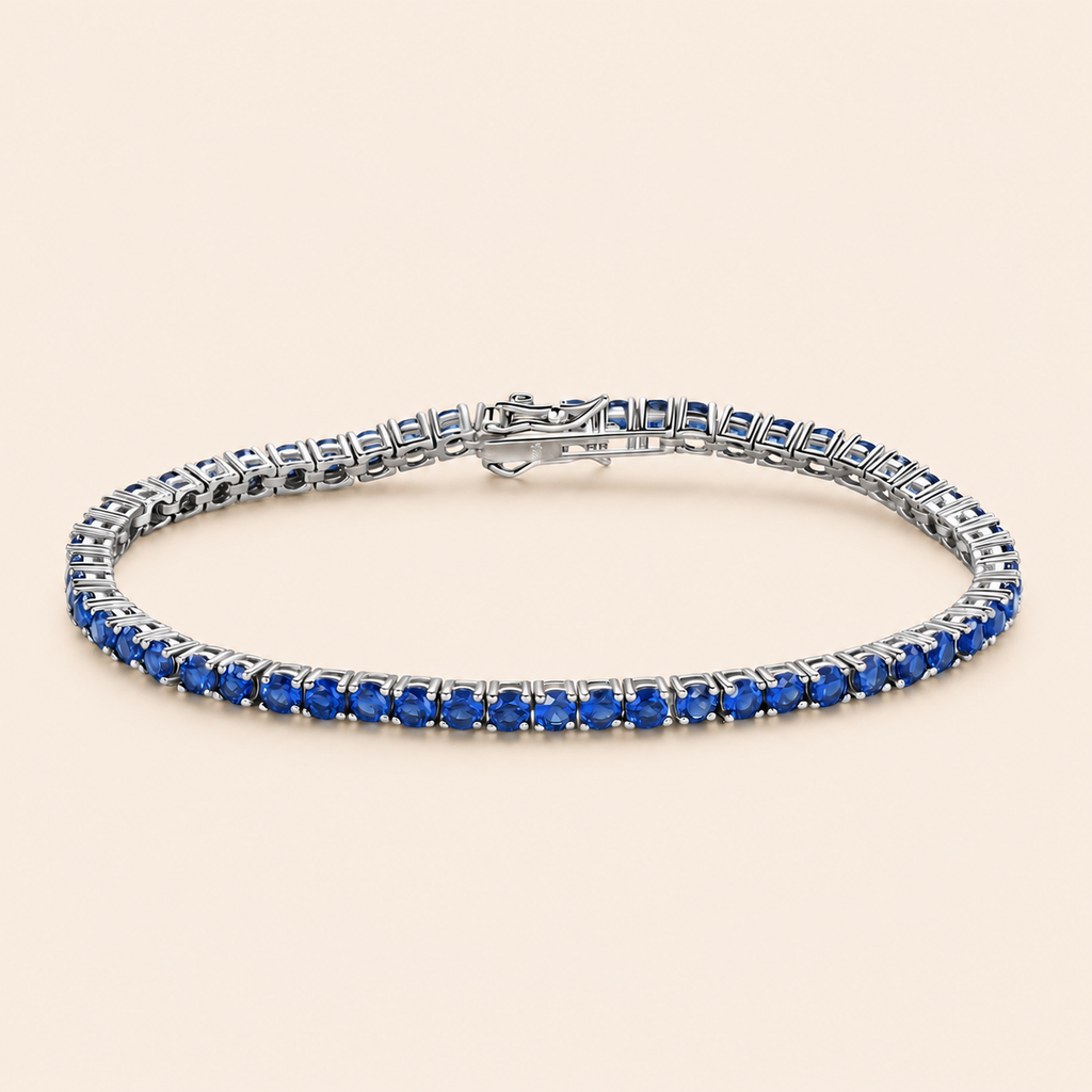 Flovrez Sapphire Tennis Bracelet